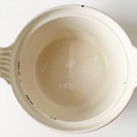 Vintage Le Creuset Enamel Cast Iron Dutch Oven #18 Flame Orange no lid - Picture 3 of 5